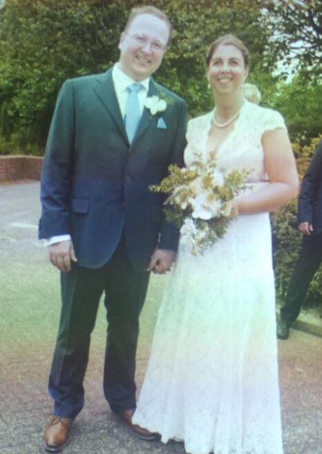 Brenda van Gaal with her husband on their wedding day.